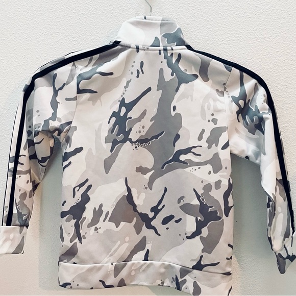 Adidas Boys Track Jacket White Camouflage Full Zip Up Jacket Sz 5 - Picture 3 of 5